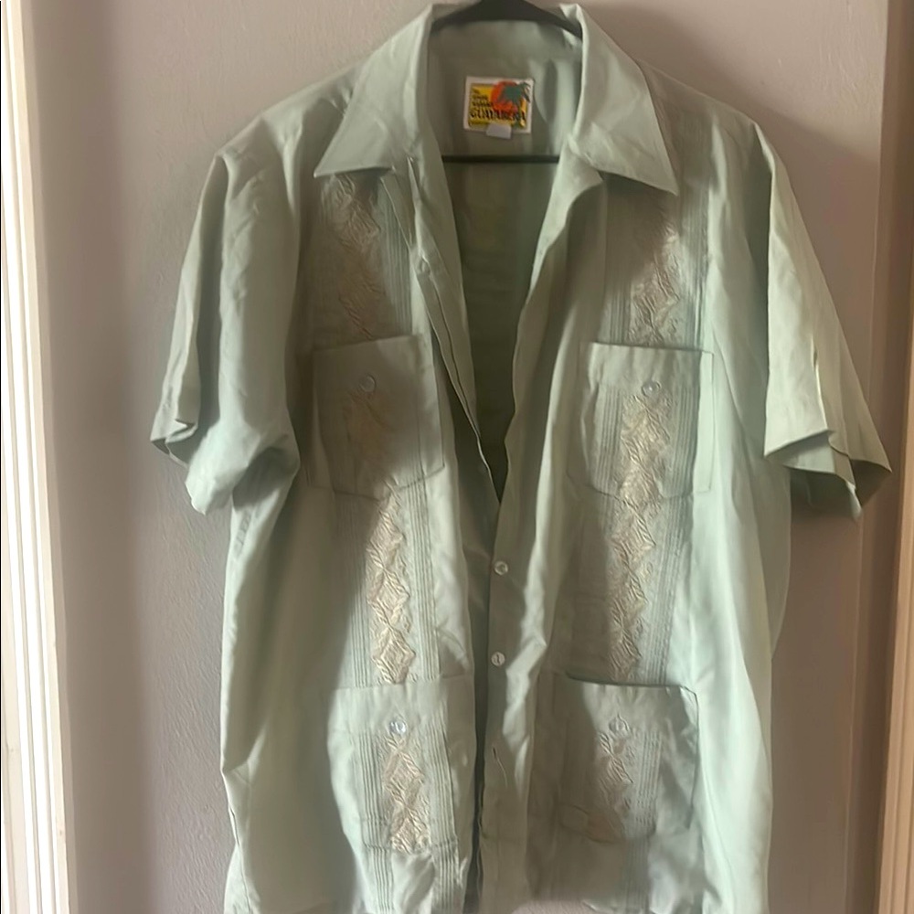 Haband Light Green Guayabera Shirt